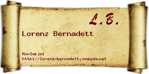 Lorenz Bernadett névjegykártya